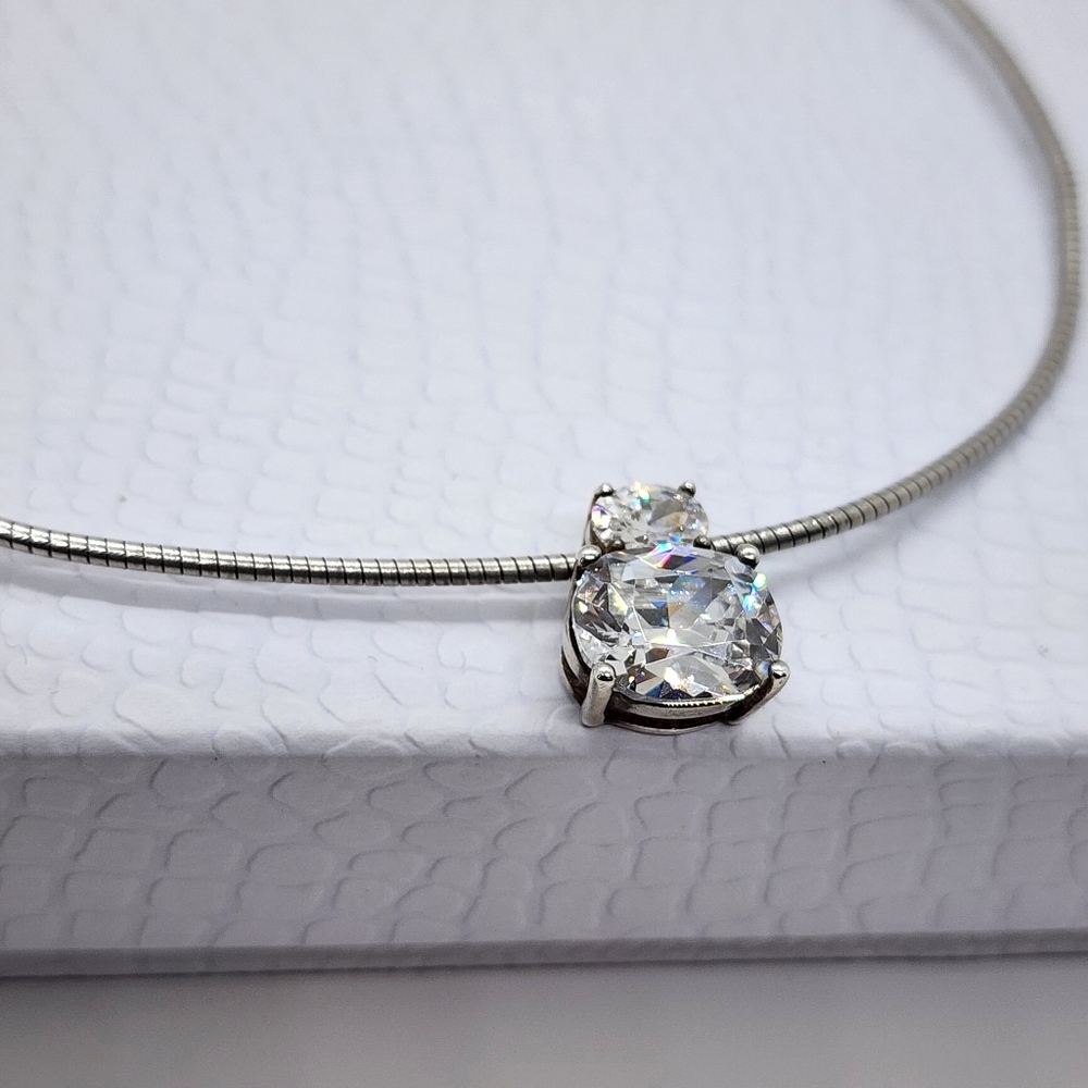 Avon Sterling Silver 925 CZ Omega Necklace